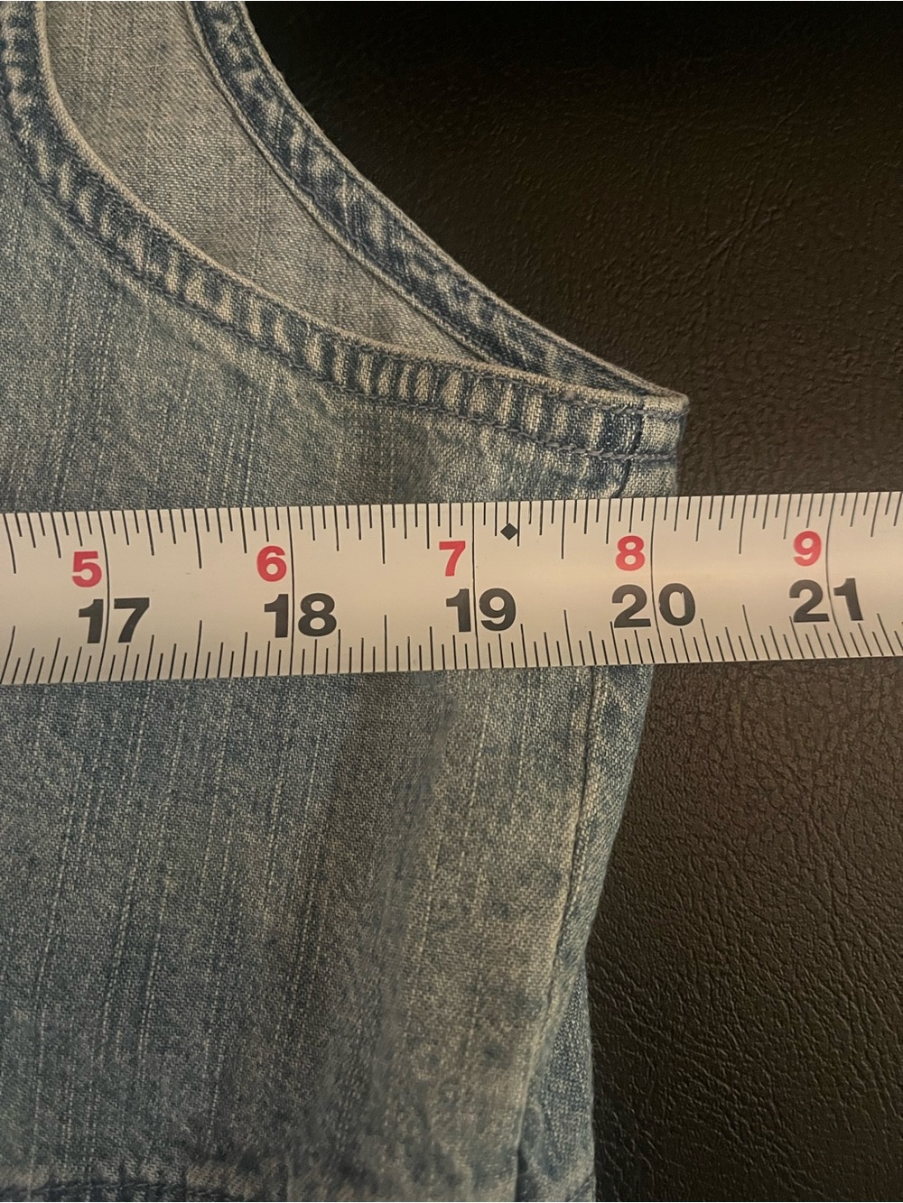 J. Jill Blue Square-Neck Button-Front Denim Top - Picture 6 of 6